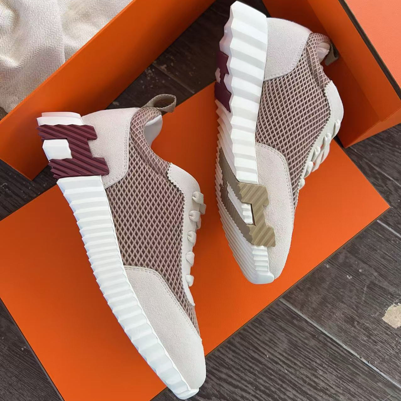 Hermes Bouncing Sneaker Beige Argile Size37