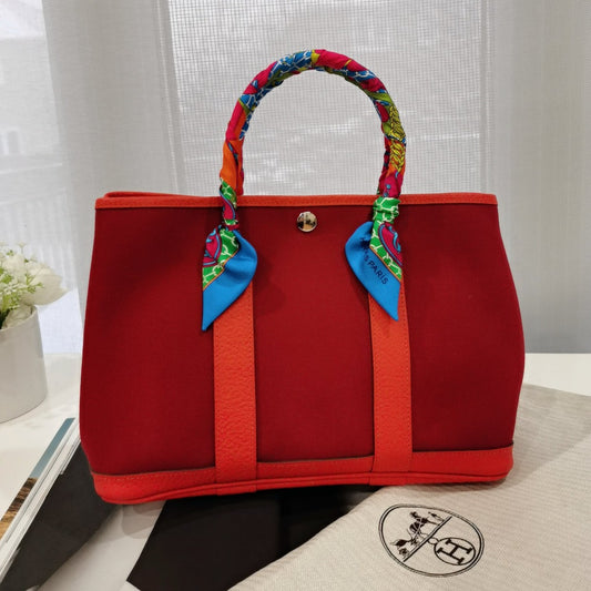 Hermes Garden party Tote Toile and Leather 30