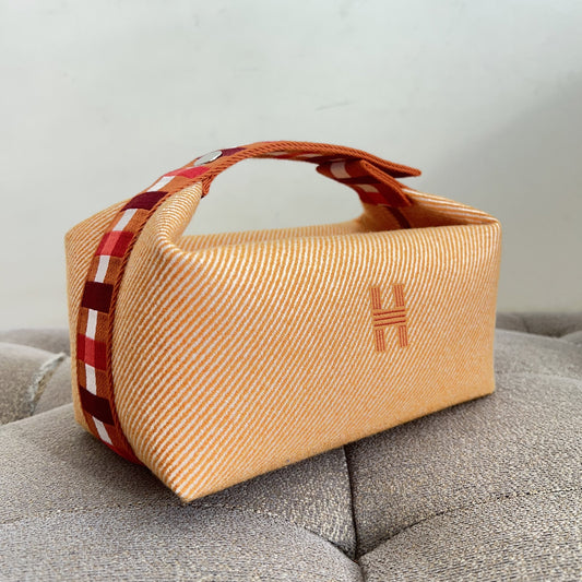 Hermès Hermes Canvas Brid A Black PM Handbag Orange
