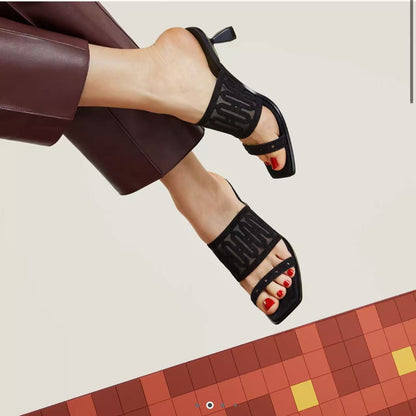 Hermes Noir Joia Sandals 38 New