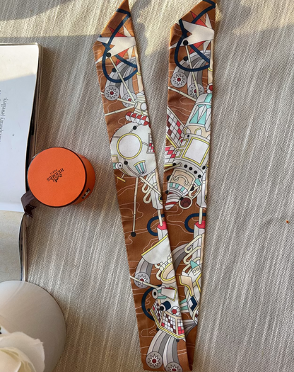 Decorative wooden spoon with intricate patterns on a textured surface