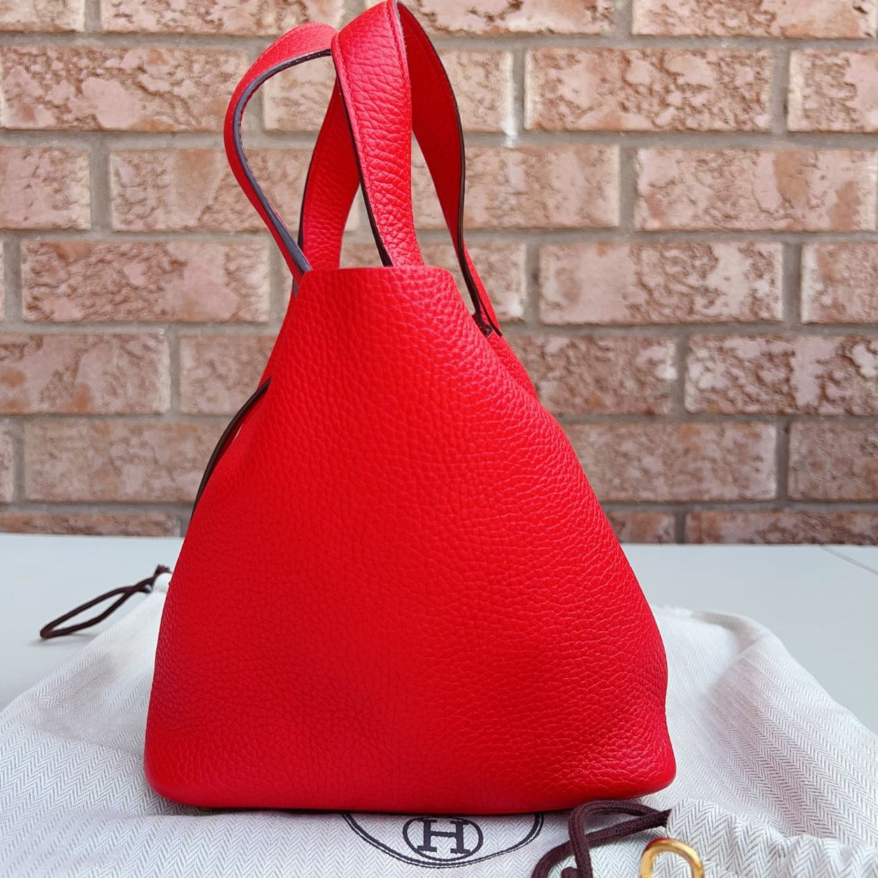 Hermes Picotin 18 Rouge Clemence GHW