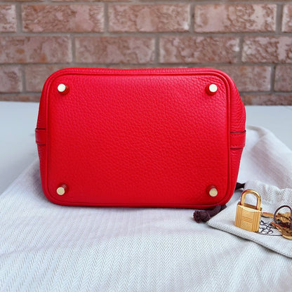 Hermes Picotin 18 Rouge Clemence GHW