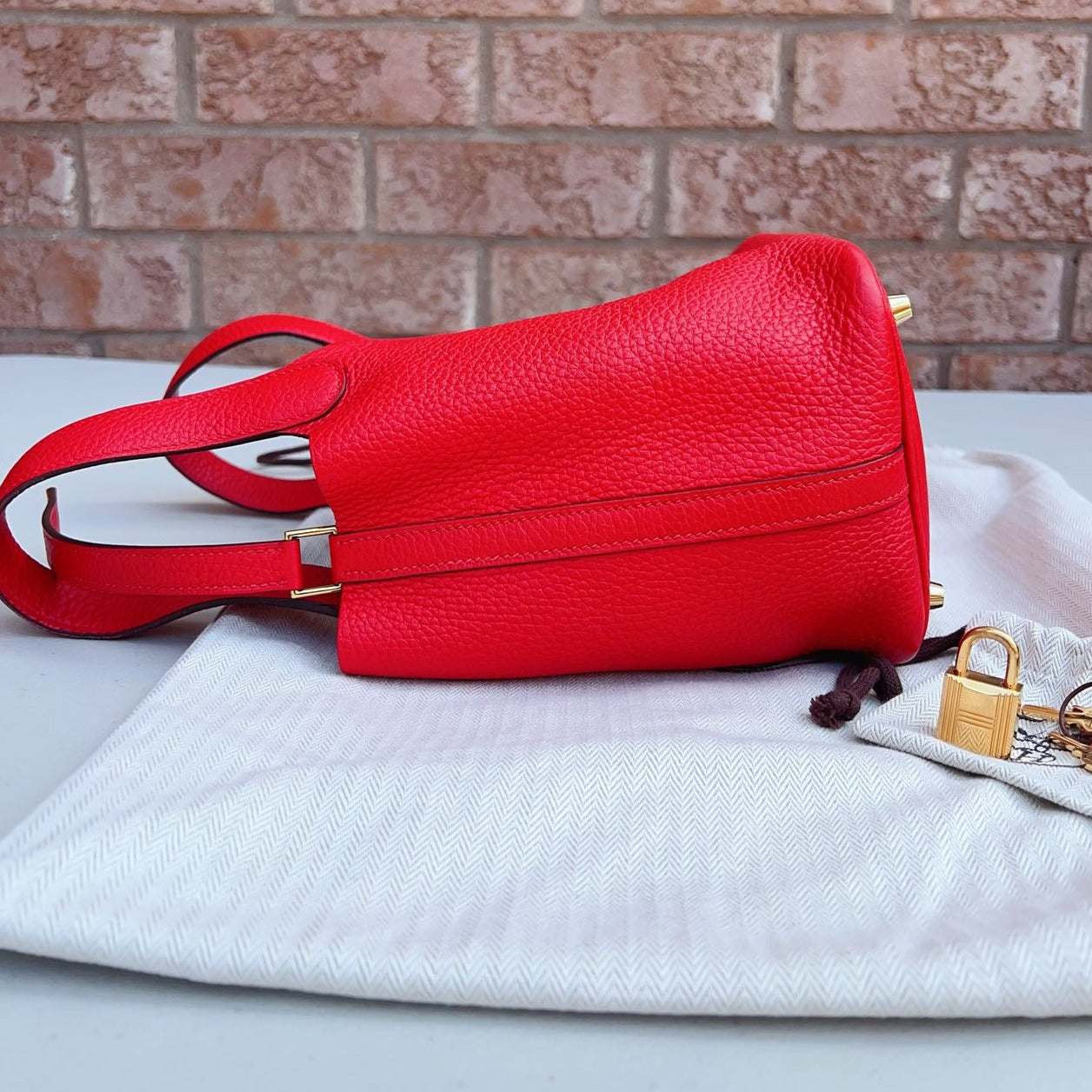 Hermes Picotin 18 Rouge Clemence GHW