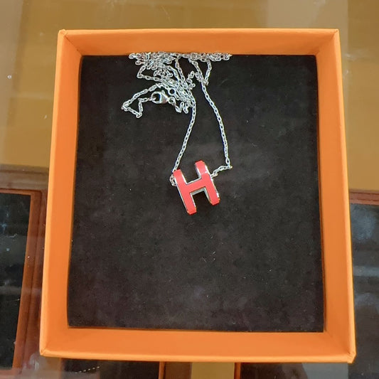 Hermes Silver Pop H pendant Rose Tropique