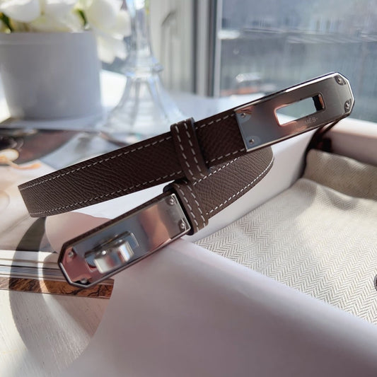 Hermès Kelly leather 18 belt grey