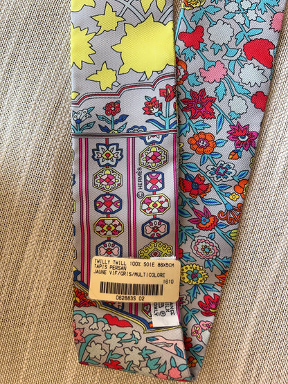 Hermès Twilly Jaune Vif Gris Multicolor Tapis Persans