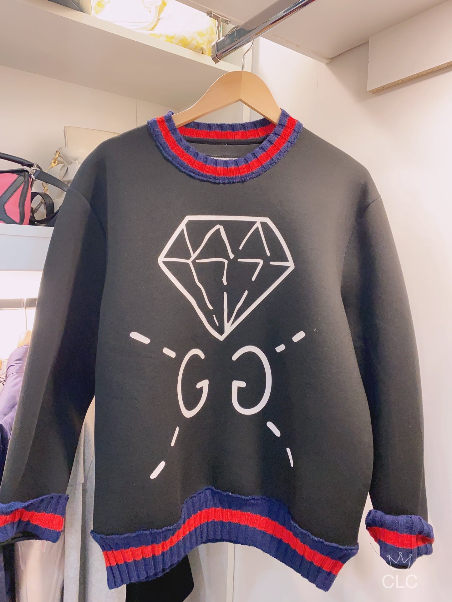 Gucci Ghost GG Diamond Graphic Print Sweatshirt SizeL
