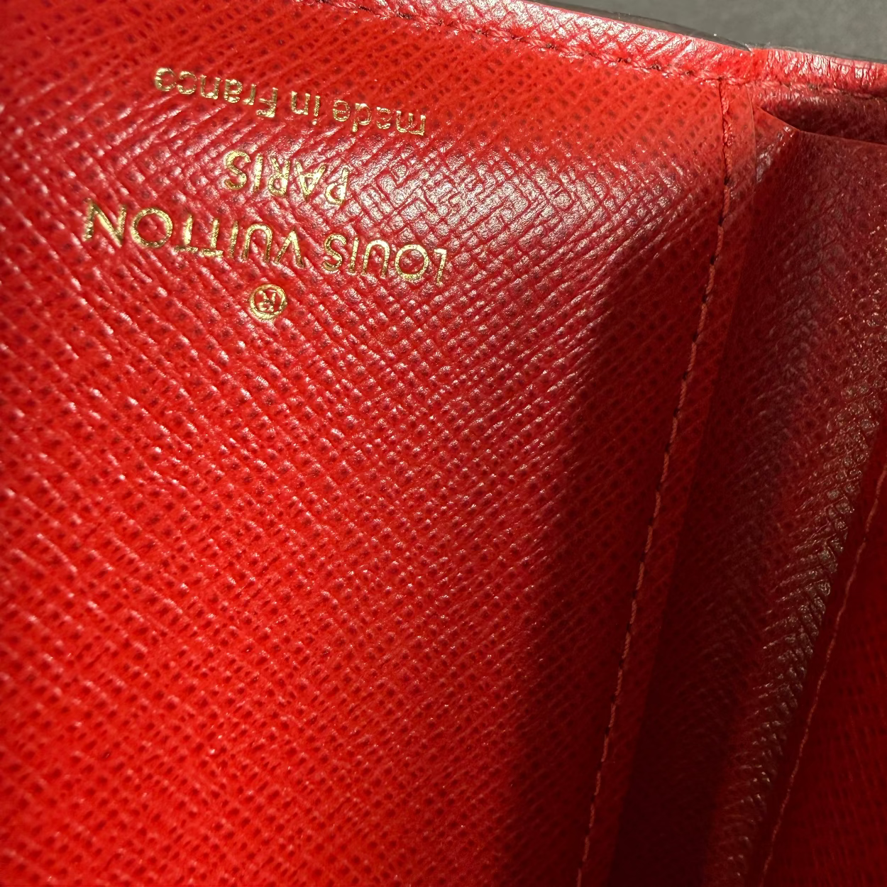 LOUIS VUITTON DAMIER EBENE VICTORINE WALLET RED