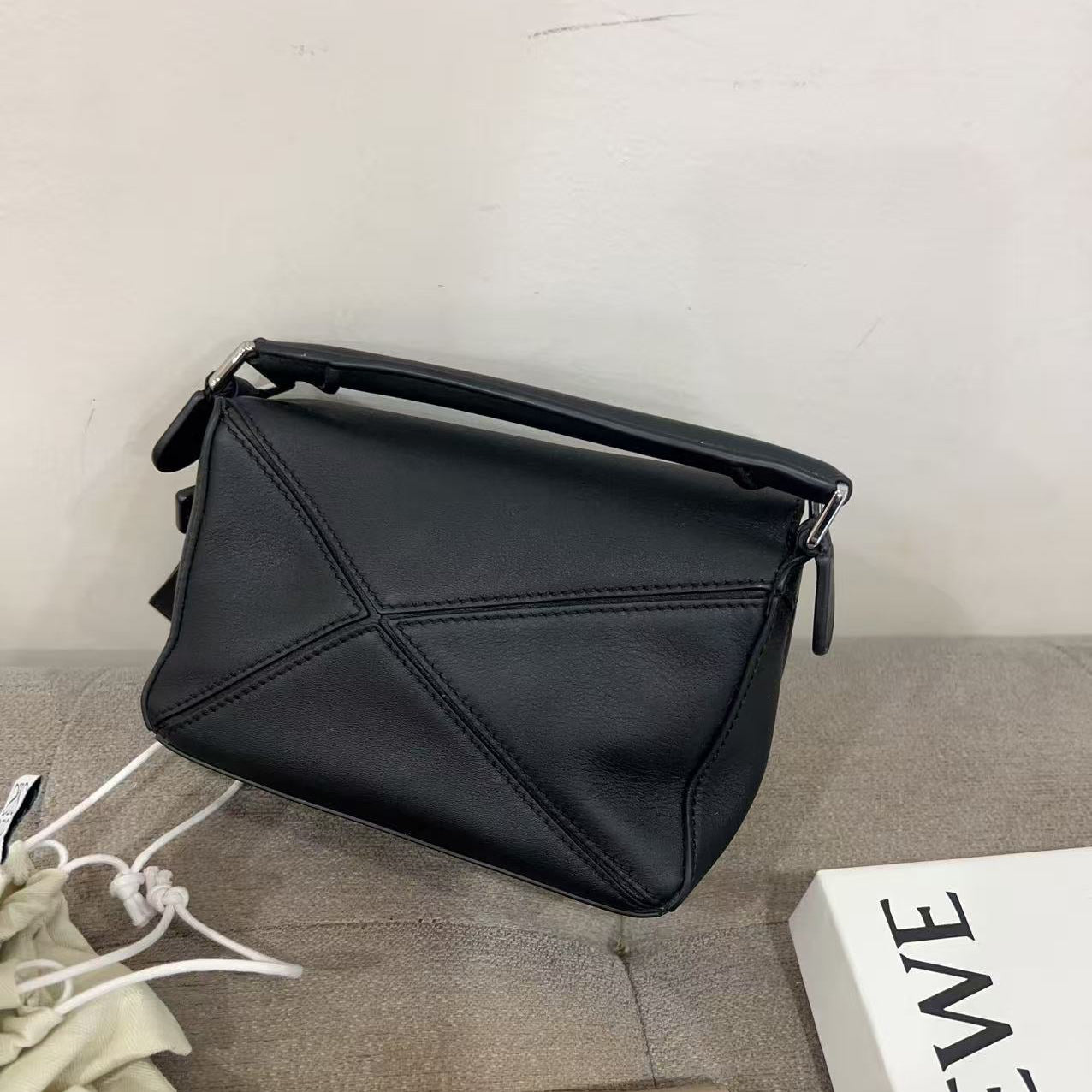 Loewe Calfskin Mini Puzzle Bag Black