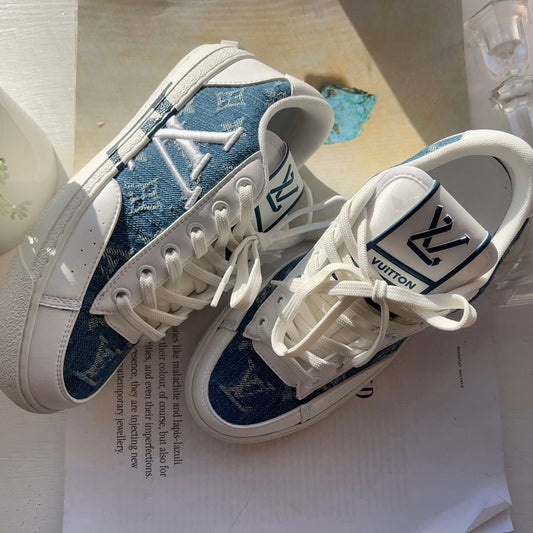 Louis Vuitton Calfskin Monogram Denim Charlie Sneakers