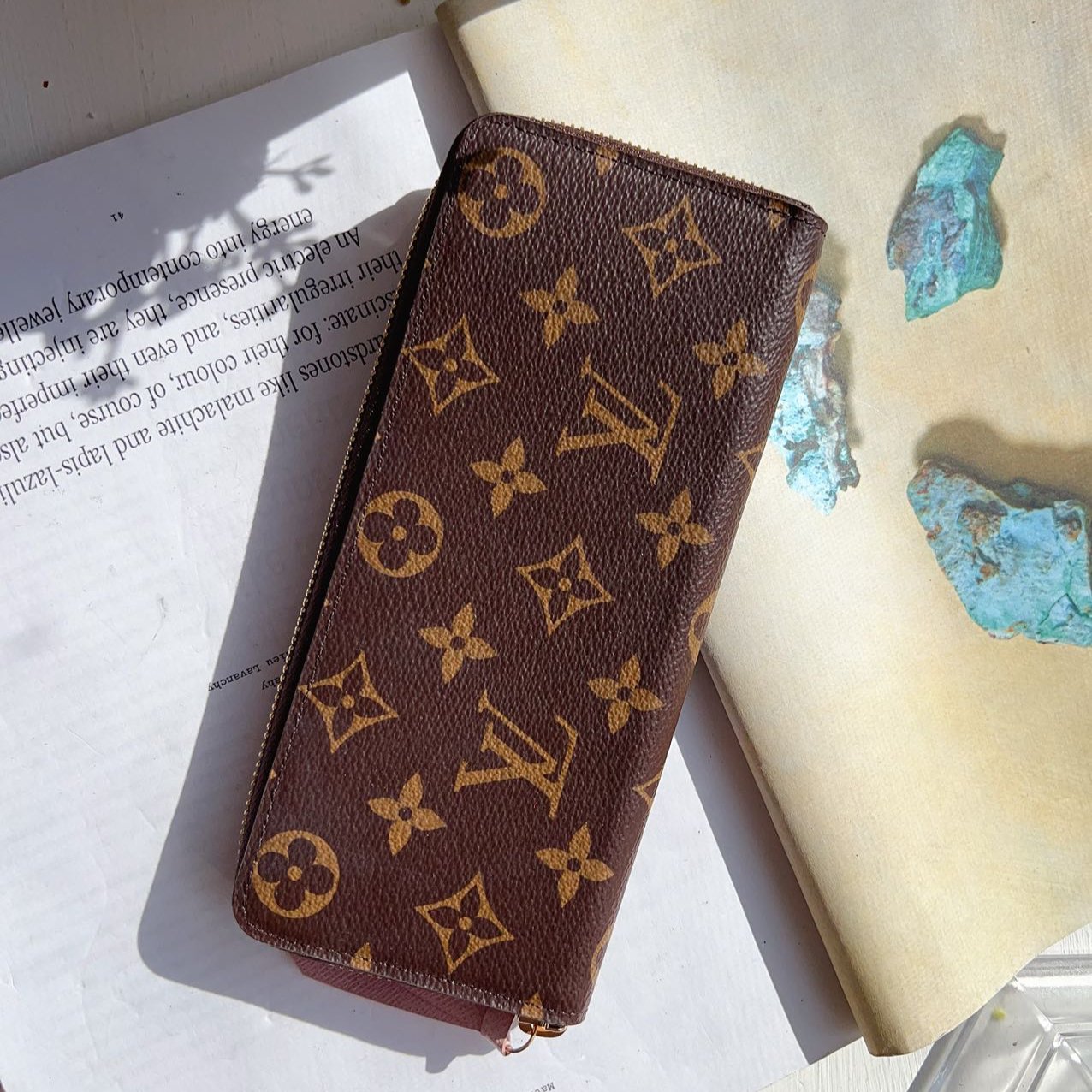 Louis Vuitton Clemence Wallet Monogram Rose Ballerine