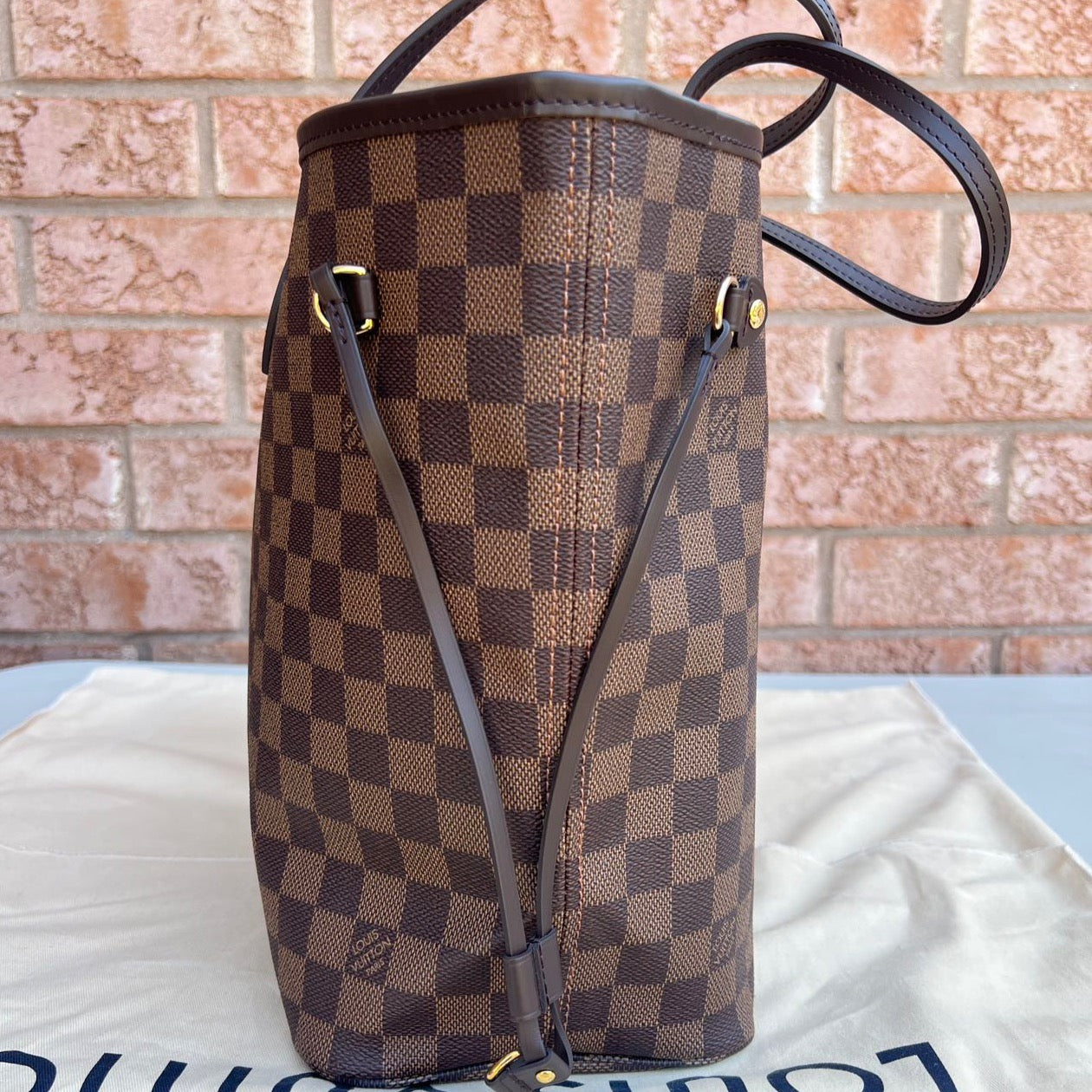 Louis Vuitton Damier Ebene Neverfull MM Tote with Pouch