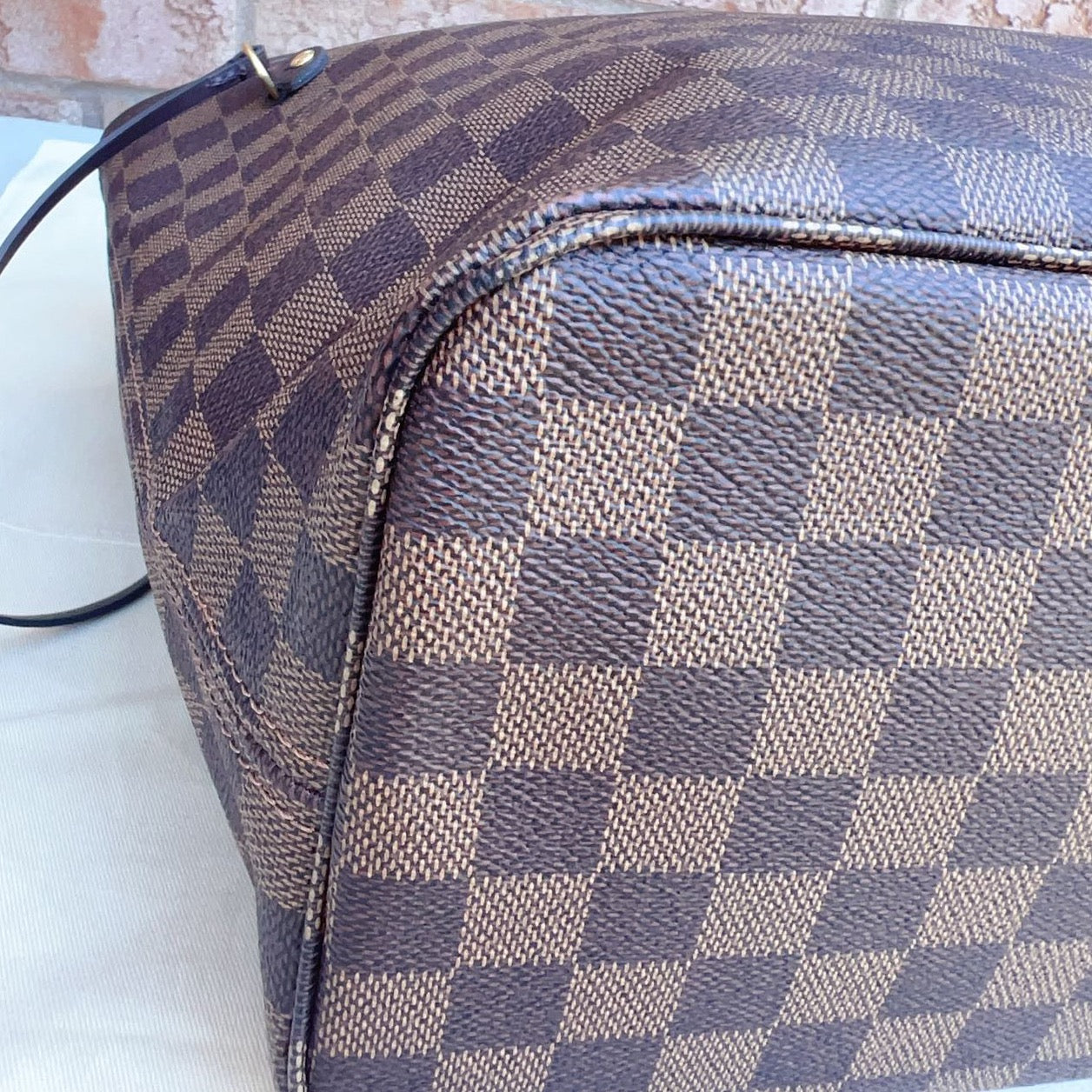 Louis Vuitton Damier Ebene Neverfull MM Tote with Pouch