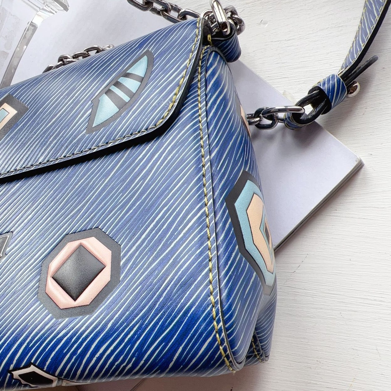 Louis Vuitton Denim Aztec EPI Leather Twist PM Blue Bag