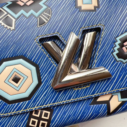 Louis Vuitton Denim Aztec EPI Leather Twist PM Blue Bag