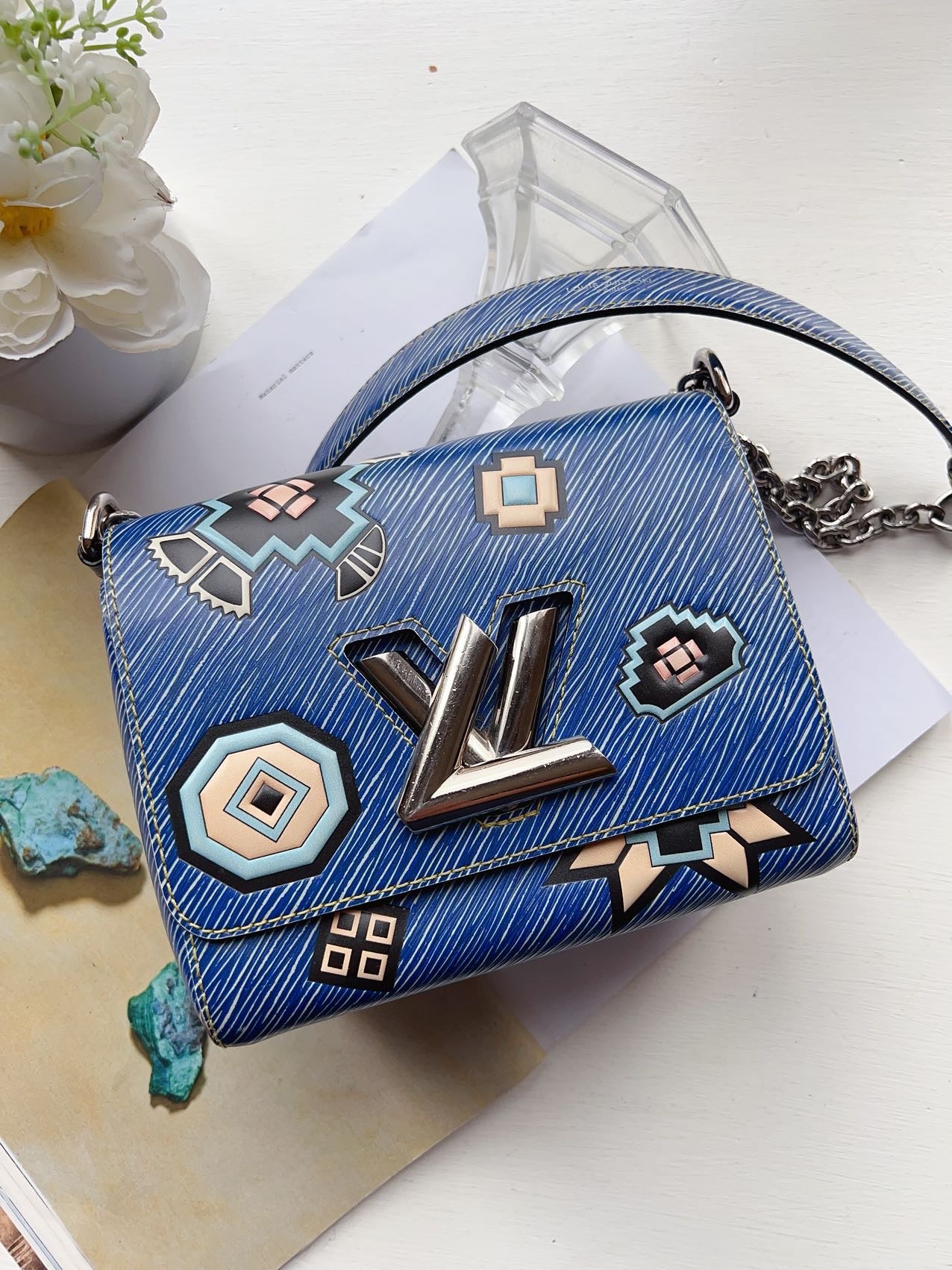 Louis Vuitton Twist Epi World Tour Edition Bag Wallet Chain