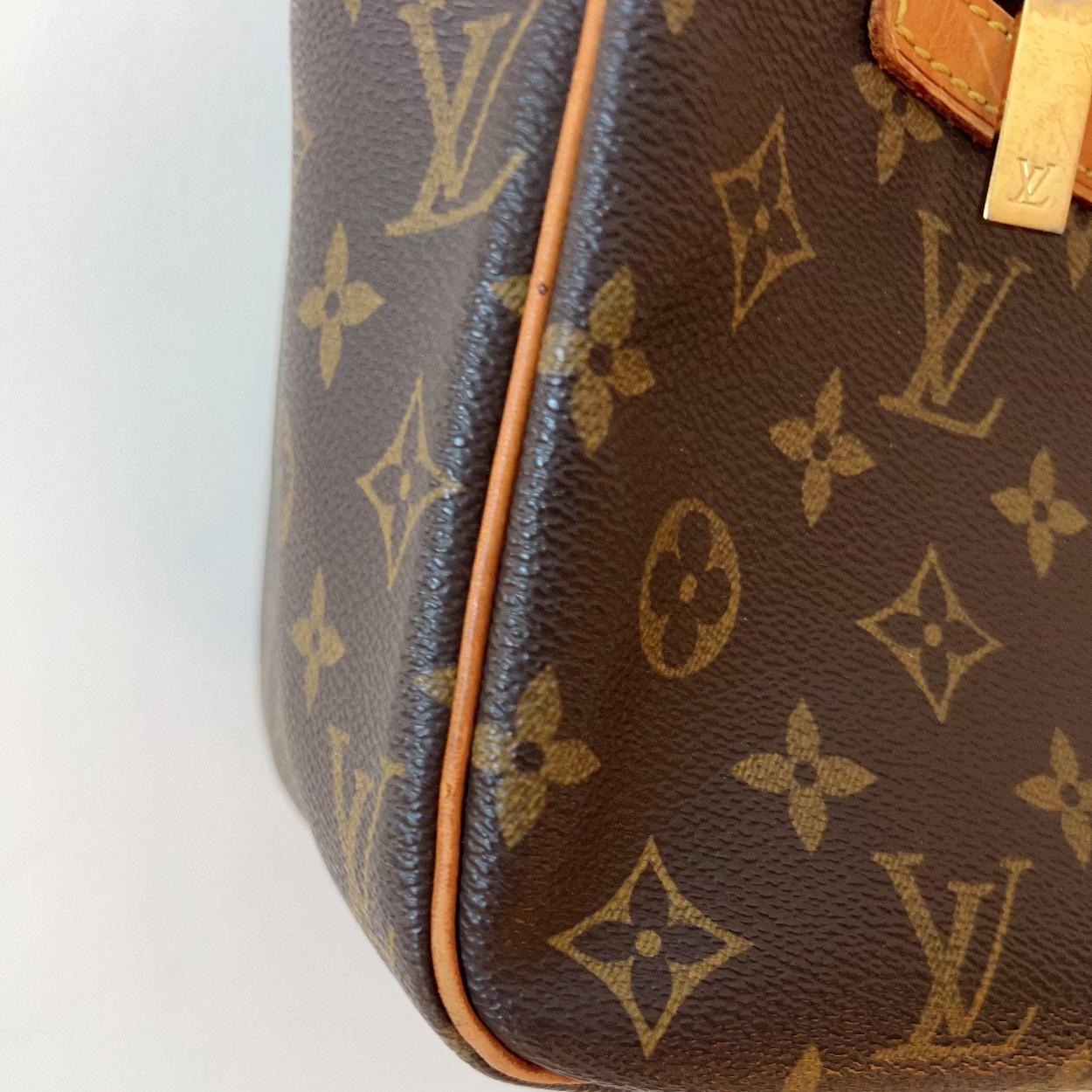 Louis Vuitton monogram handbag on a white background