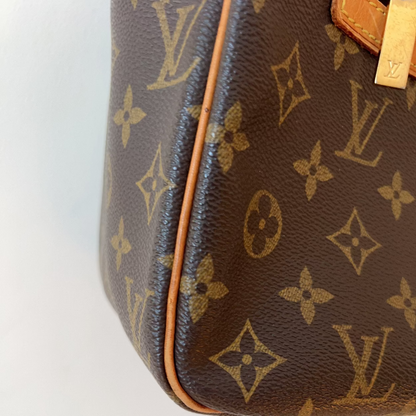 Louis Vuitton monogram handbag on a white background