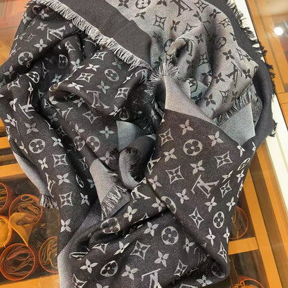 Louis Vuitton Monogram Shine Shawl Black