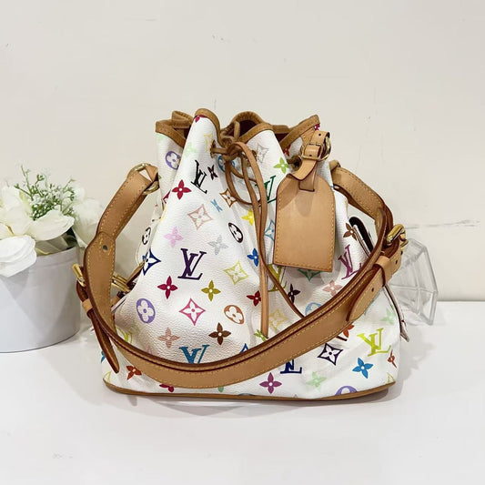 Louis Vuitton Multicolor Petit Noe in White