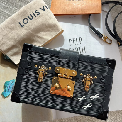 LOUIS VUITTON PETITE MALLE BAG BLACK EPI LEATHER