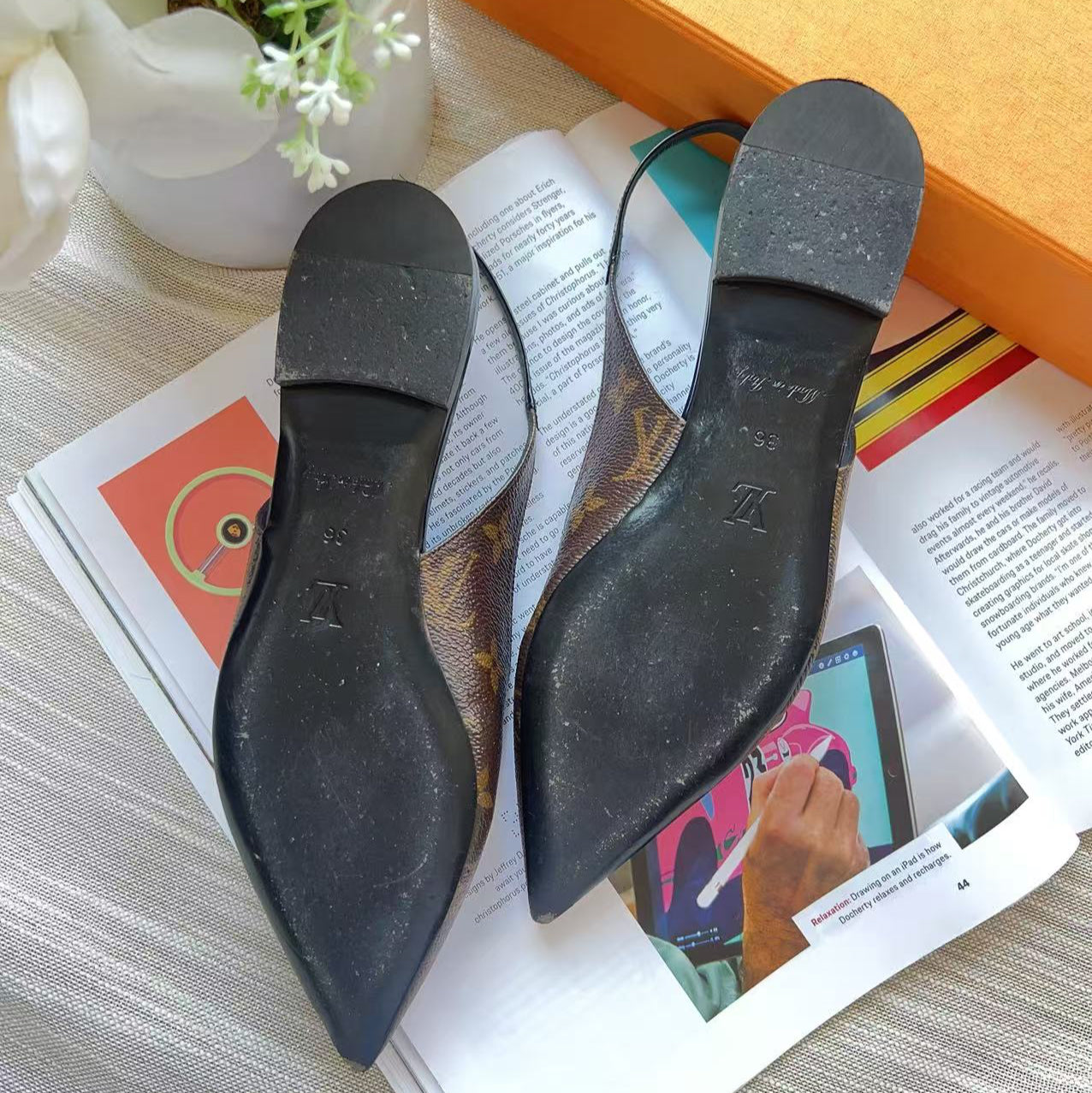Louis Vuitton Monogram Cherie Slingback 36