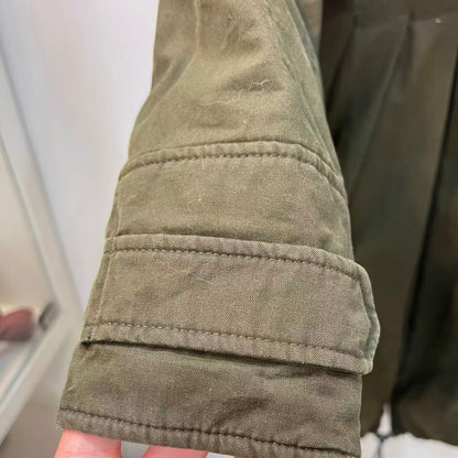 MONCLER KHAKI GREEN CAMELINE GIUBOTTO PARKA WITH FOX FUR HOOD SIZE00