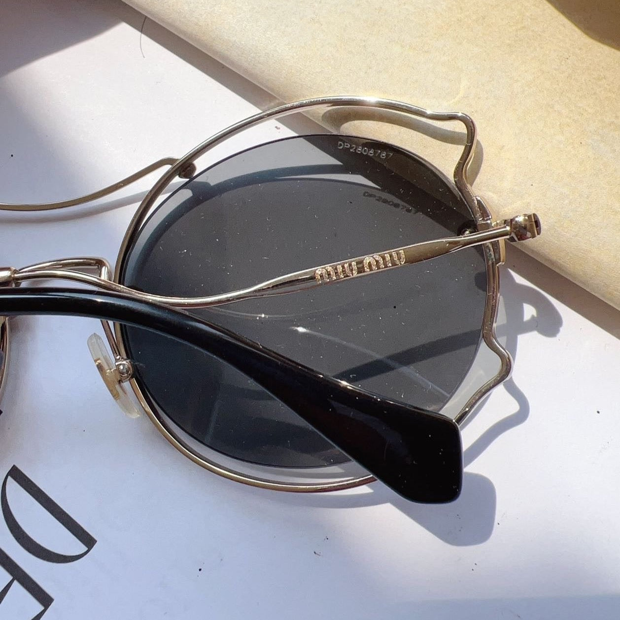 Miu Miu SMU 50S ZVN-9K1 Gold Chrome Sunglasses