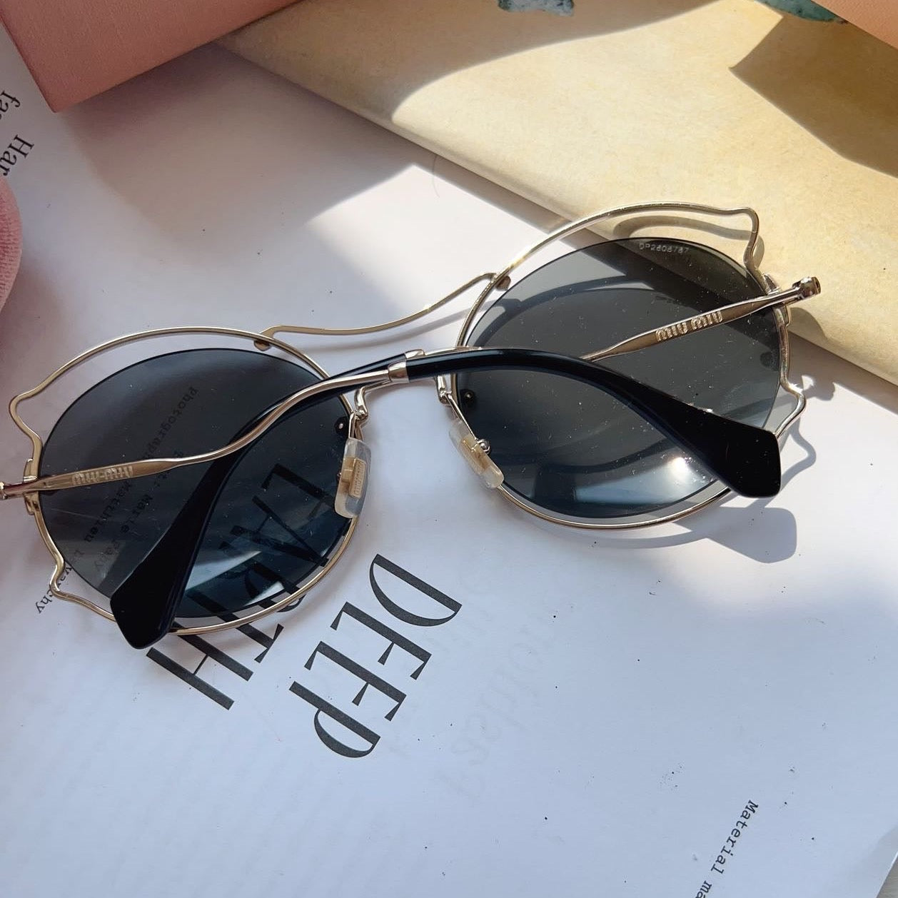 Miu Miu SMU 50S ZVN-9K1 Gold Chrome Sunglasses