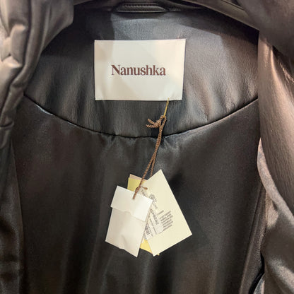 Nanushka Hide Puffer Jacket Black NEW