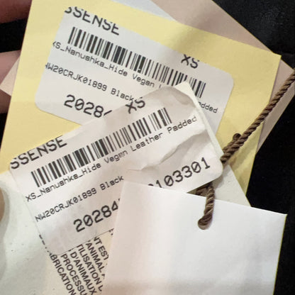 Nanushka Hide Puffer Jacket Black NEW