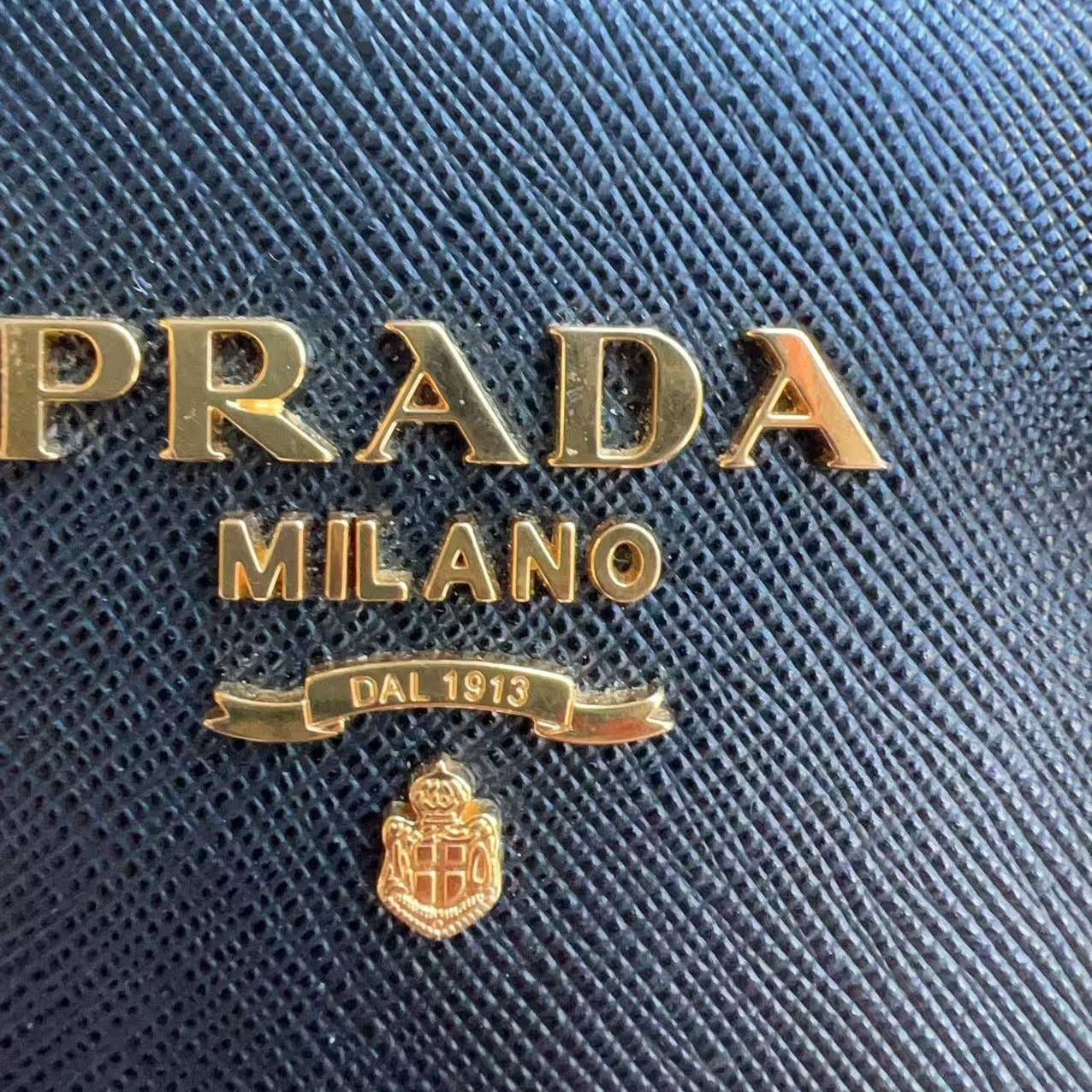 Prada Calf-Trimmed Saffiano Handle Bag Black