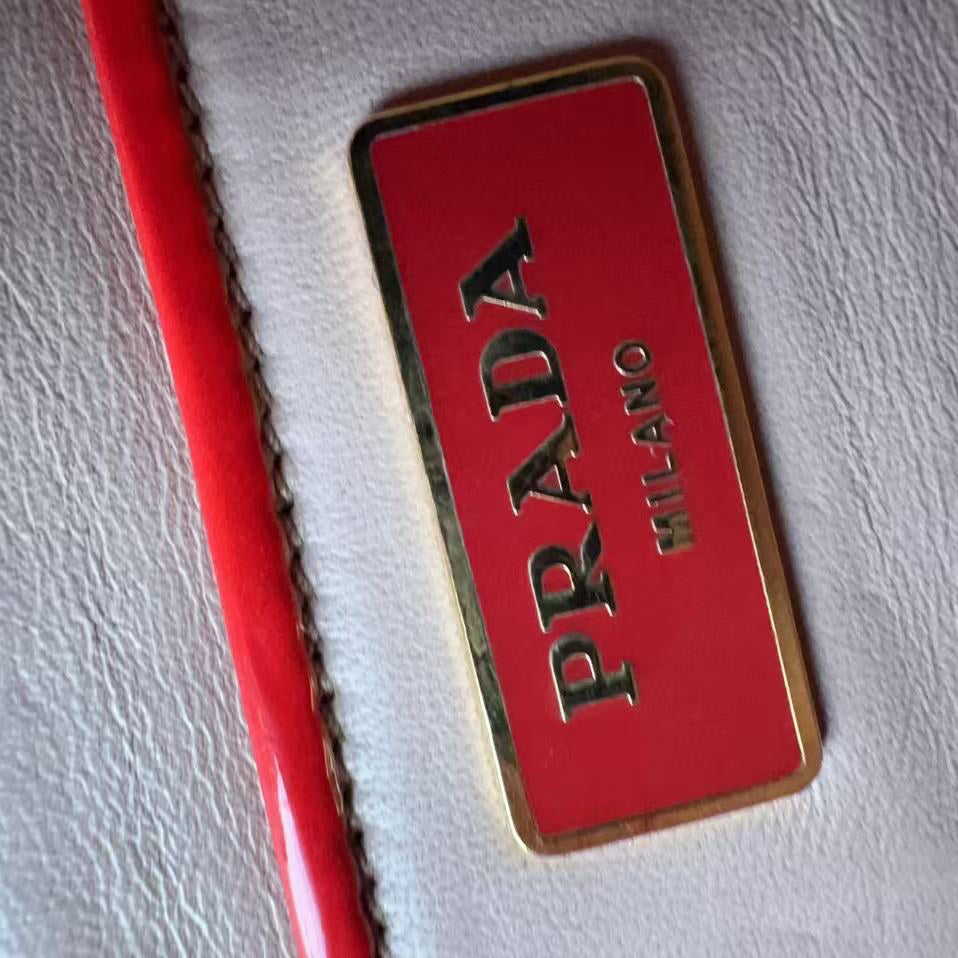 Prada Red Vernice  Madras Swing Shoulder Bag
