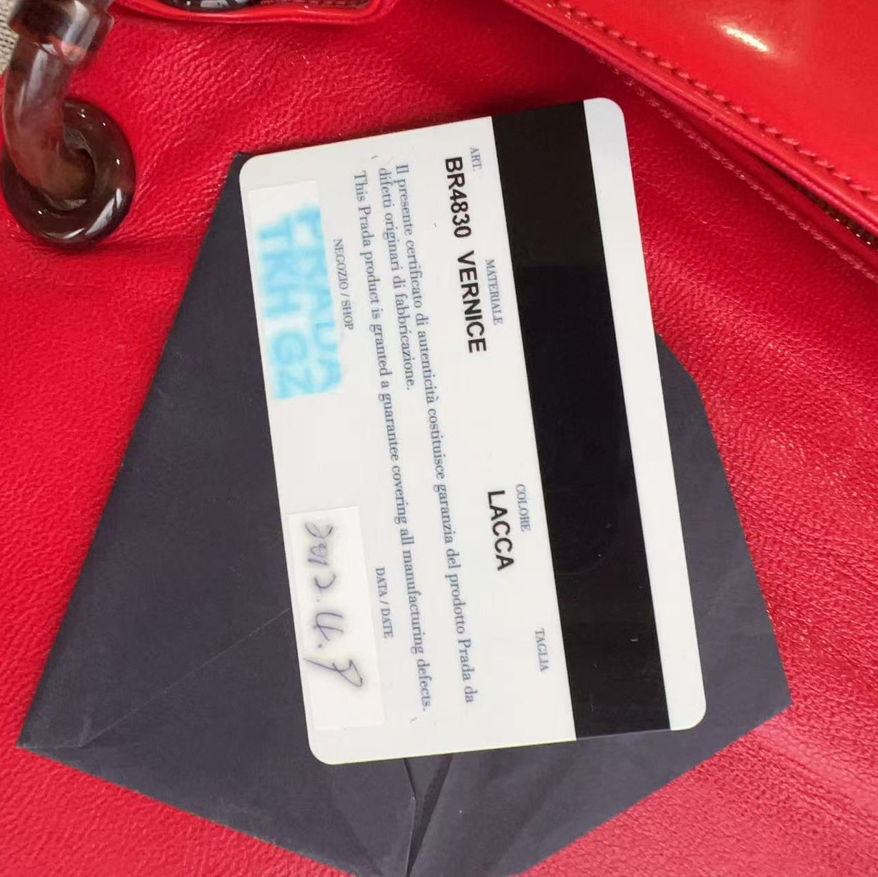 Prada Red Vernice  Madras Swing Shoulder Bag