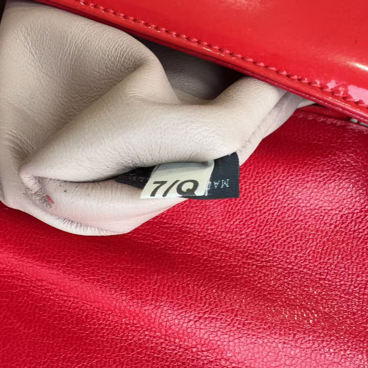 Prada Red Vernice  Madras Swing Shoulder Bag