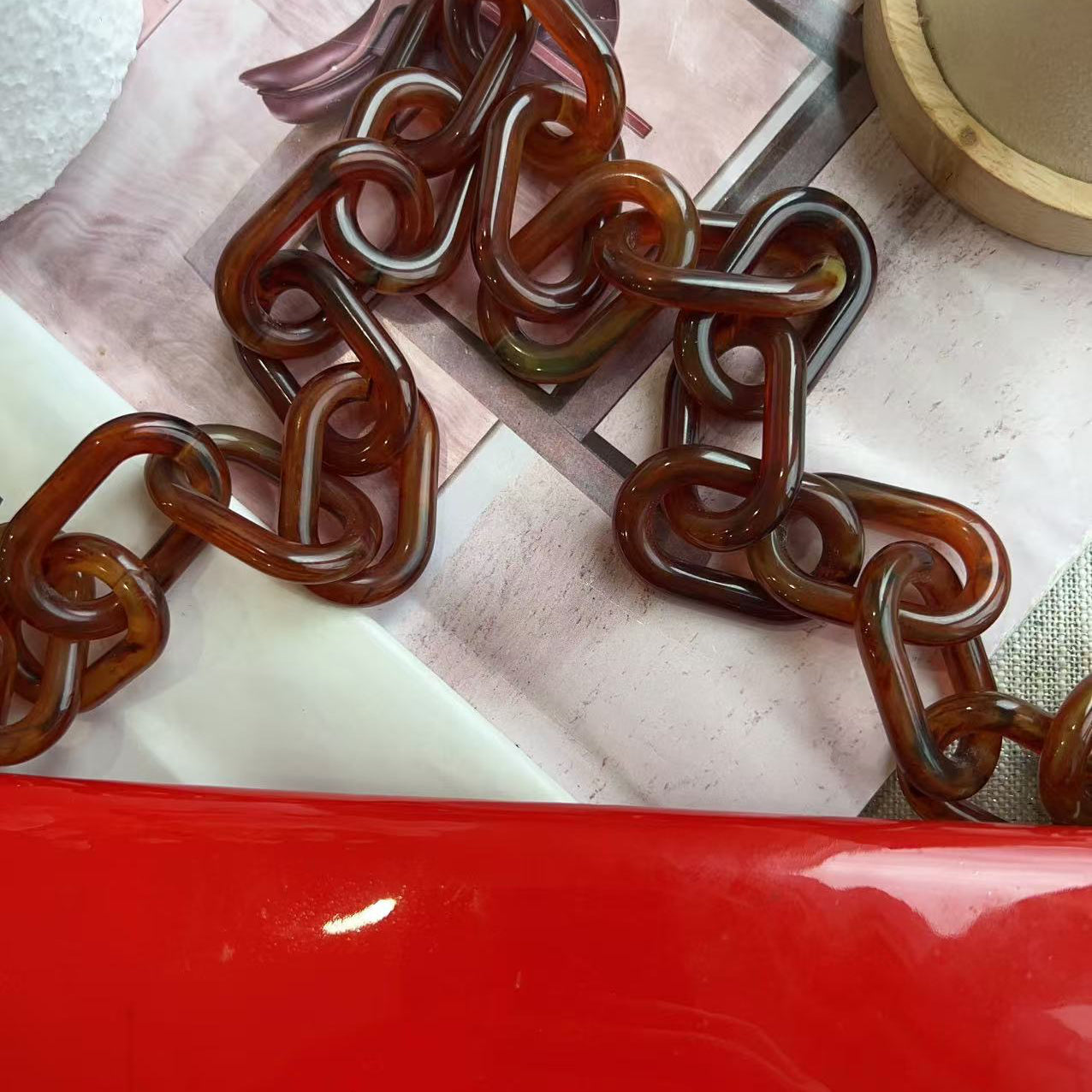 Prada Red Vernice  Madras Swing Shoulder Bag