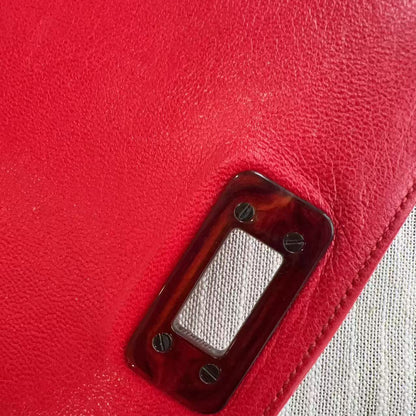 Prada Red Vernice  Madras Swing Shoulder Bag