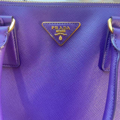 Prada Saffiano Medium Galleria Double Zip Tote Viola