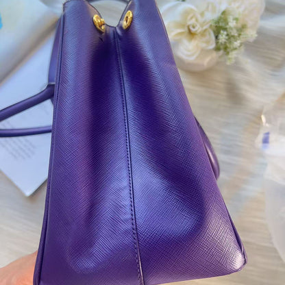 Prada Saffiano Medium Galleria Double Zip Tote Viola
