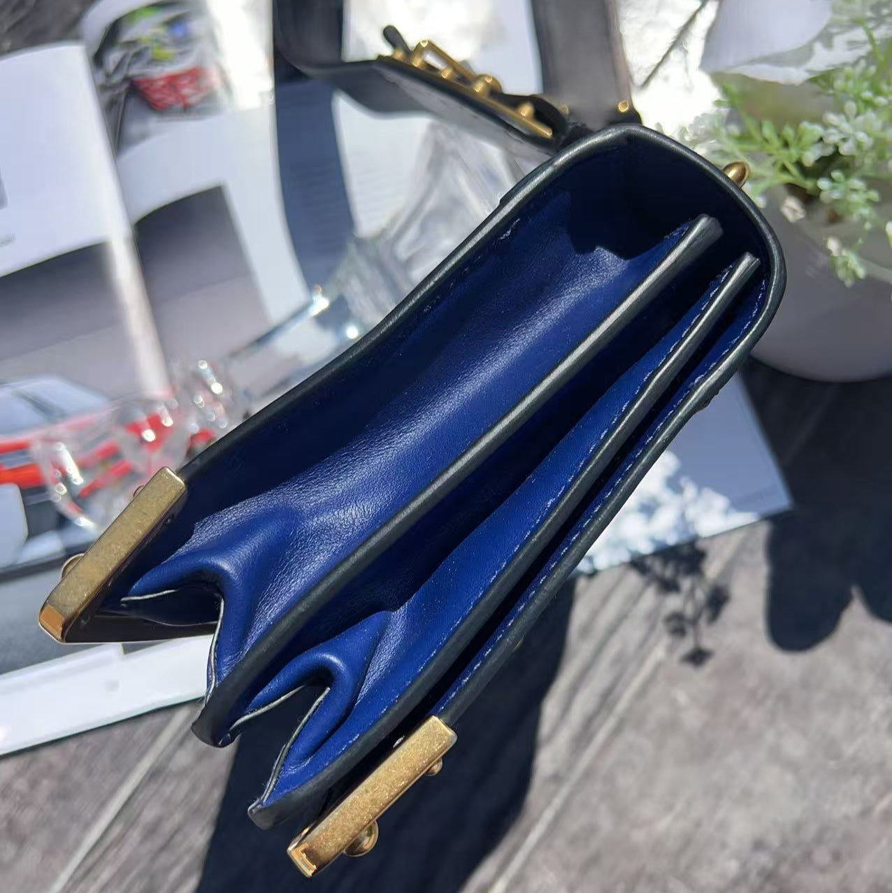 Prada Saffiano Trimmed City Calf Cahier Bag