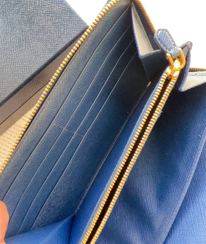 Prada Saffiano Metal Lux Leather Bluette Wallet