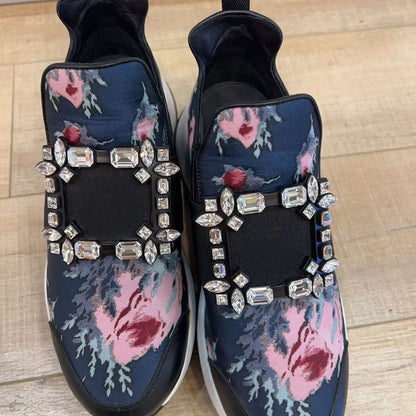 ROGER VIVIER Run Buckle Floral-print Sneakers