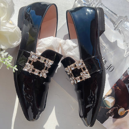 Roger Vivier Broche Vivier Buckle Loafers in Patent Leather Size38.5