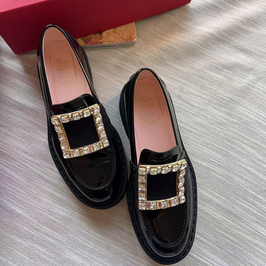 Roger Vivier Viv' Rangers Loafers in patent leather37.5 New