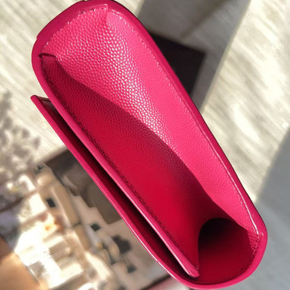 Saint Laurent Hot Pink Cassandre Leather Clutch Bag LP