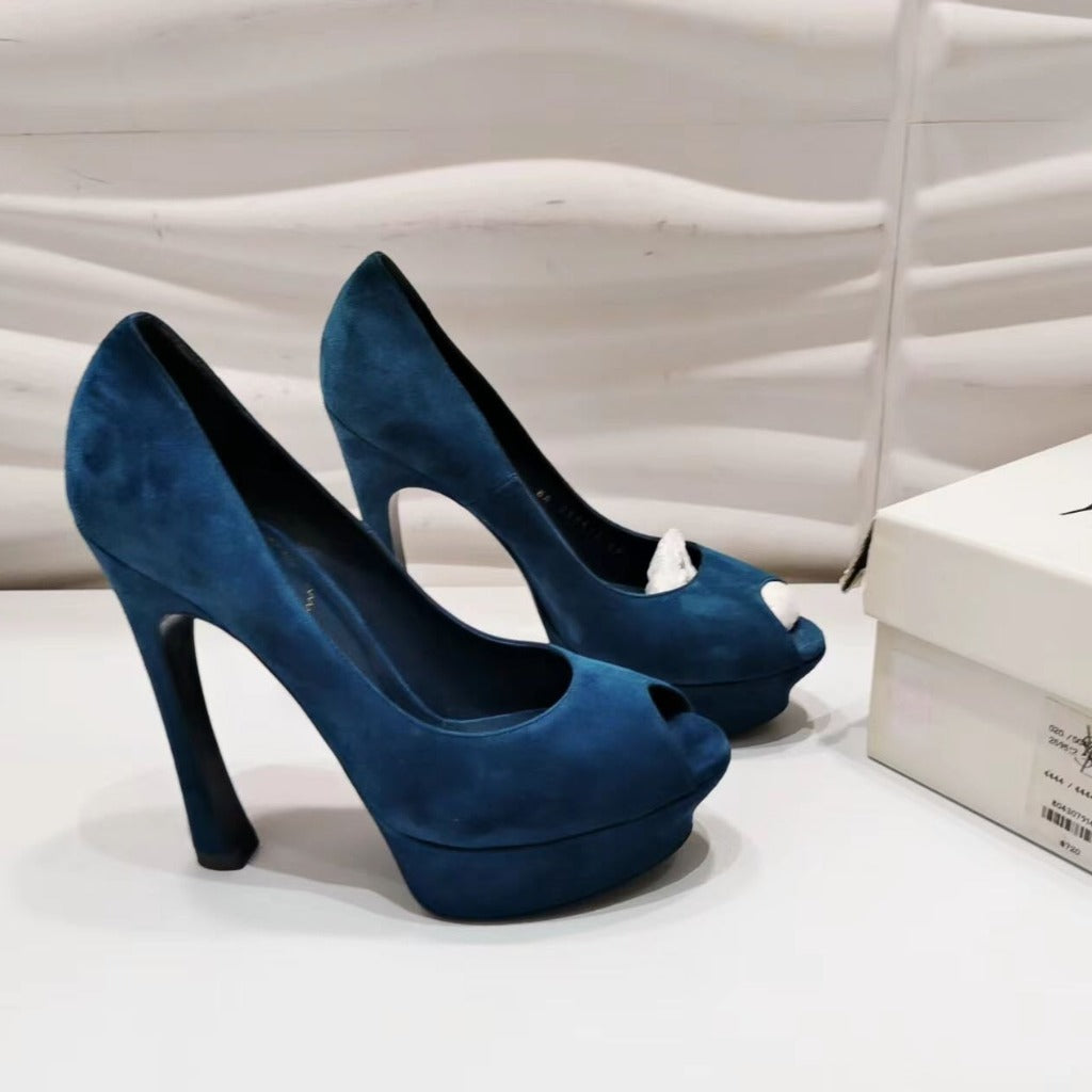 Saint Laurent YSL Palais 105 Open Pump Suede Size39