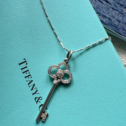 Tiffany Keys Crown Key Pendant Whit Gold
