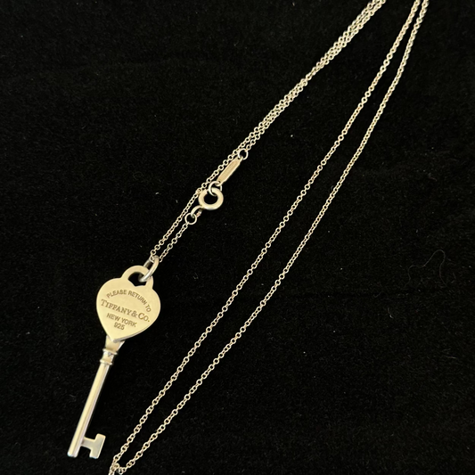 Tiffany Sterling Silver Return to Tiffany Heart Key Necklace