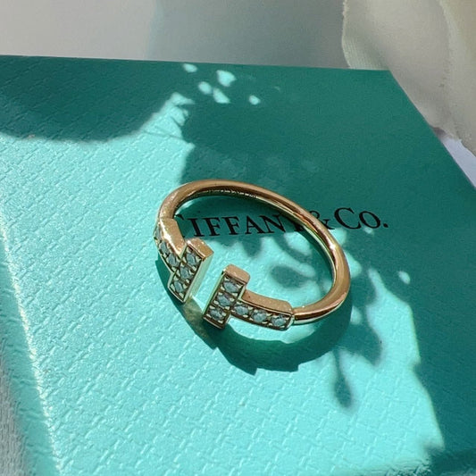 Tiffany & Co T Wire Ring with Diamonds US 5.5